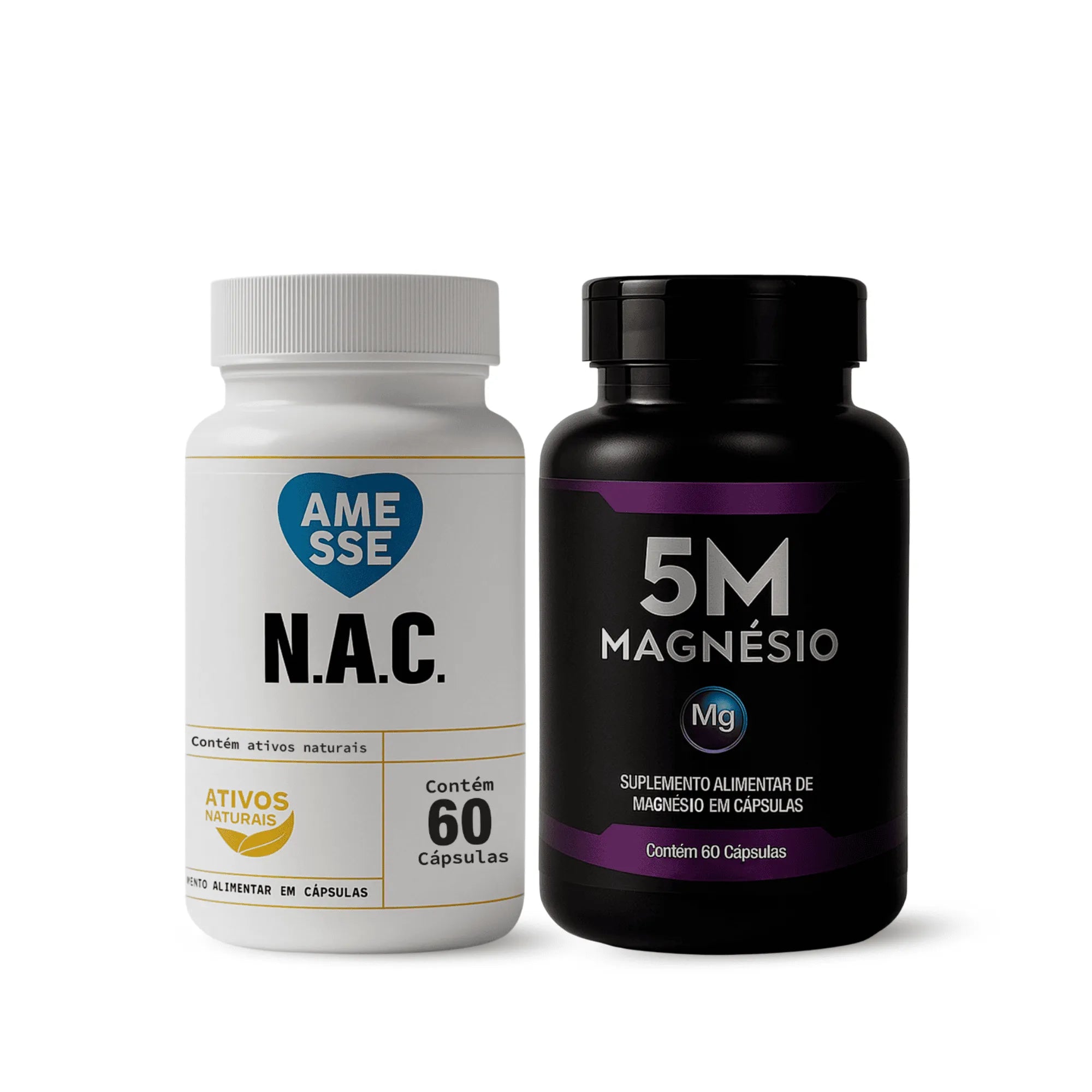 NAC N-acetilcisteína + 5M Magnésio - 60 Cápsulas